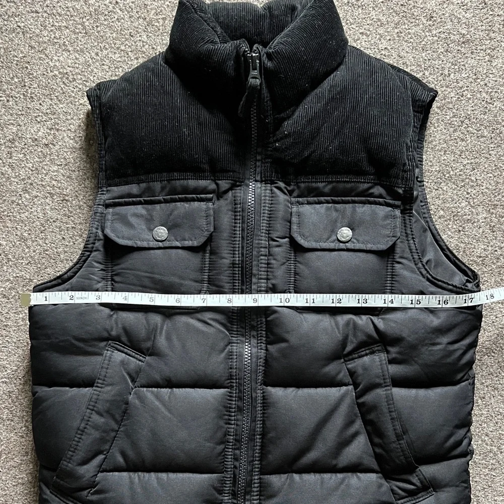 Gap Kids Black Puffer Vest Boys Youth M Corduroy Fall Winter Jacket 100% Cotton